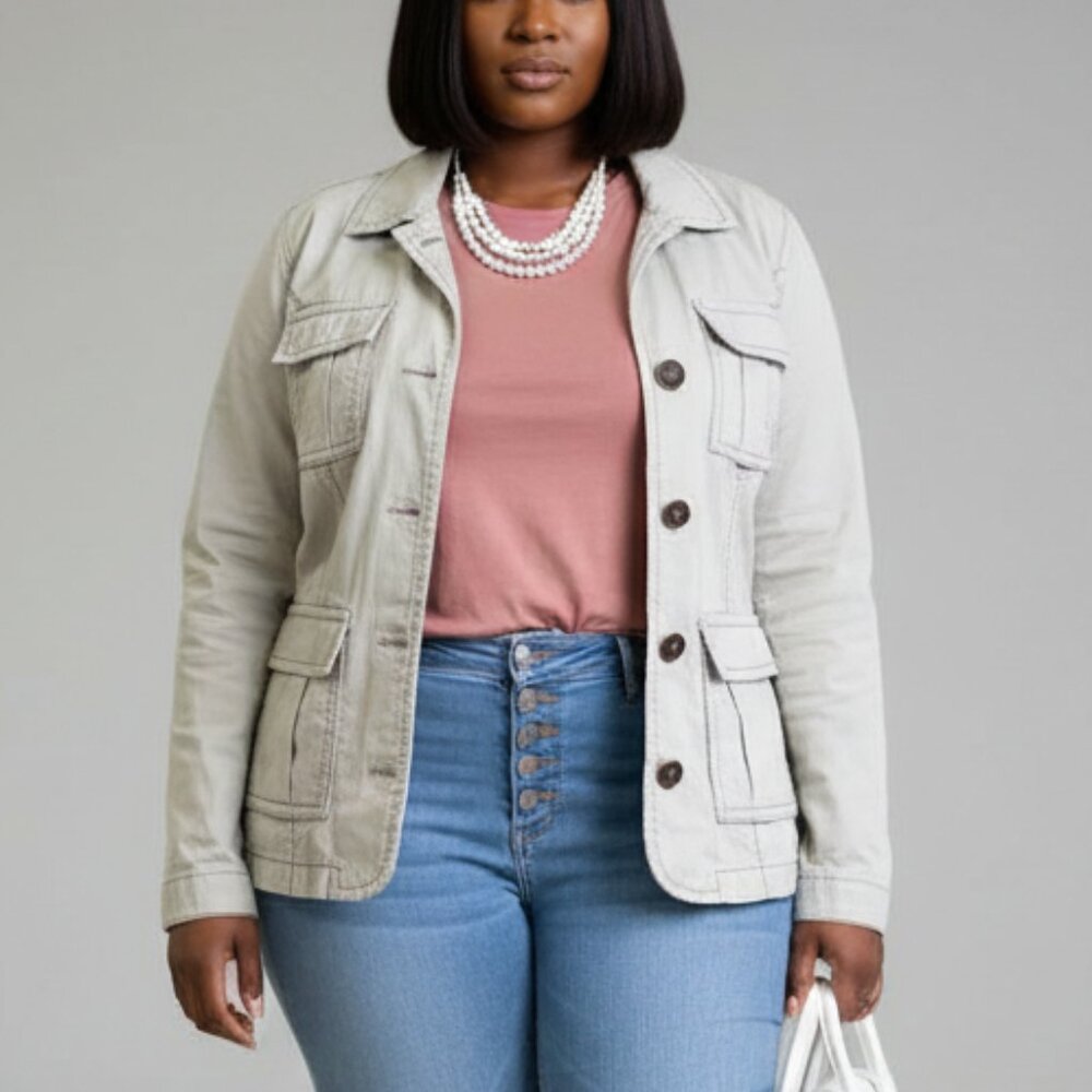 Eddie Bauer XL Grey Utility Casual Jacket